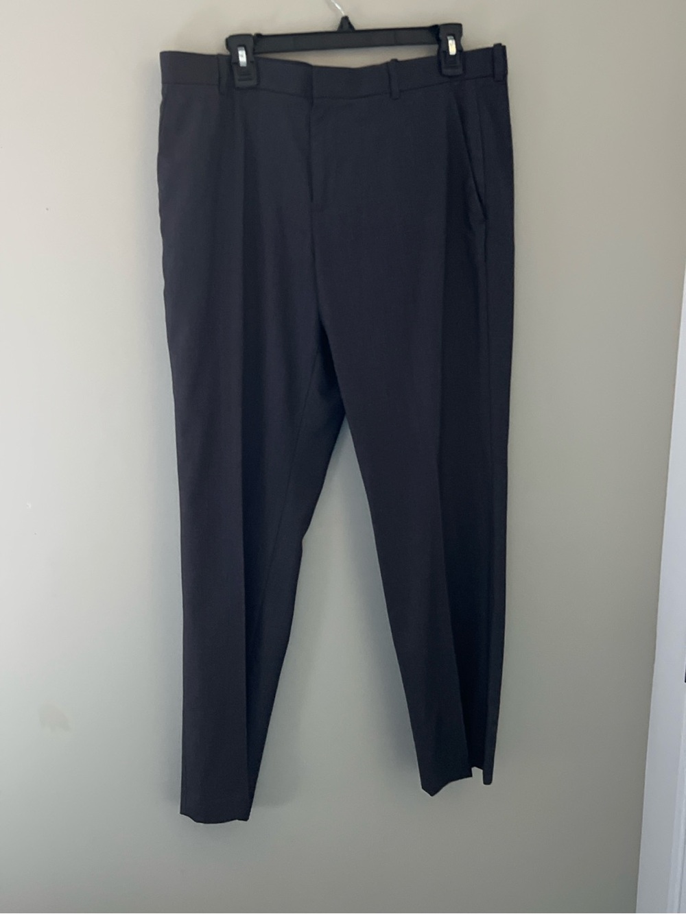 Perry Ellis Portfolio Slim Fit Dress Pants 34x30 Black Stretch Flat Front